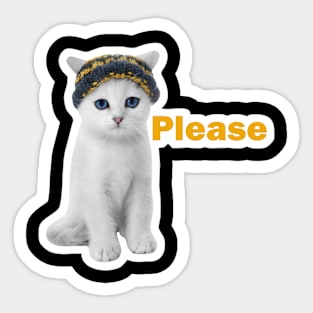 vintage-cat-please Sticker